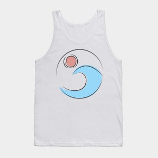 Minimal wave and sun Tank Top